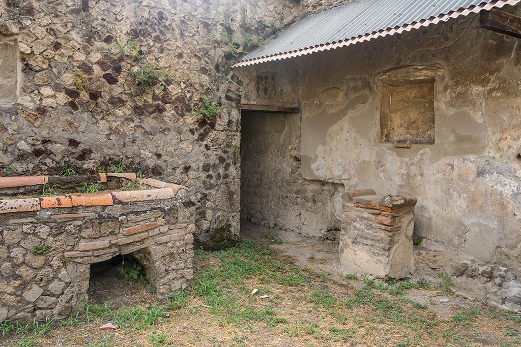 Villa of Mysteries, Pompeii. July 2024. Room 61, looking towards north-west corner of kitchen courtyard. Photo courtesy of Johannes Eber.