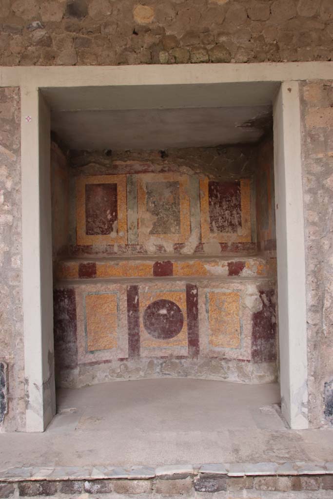 Villa San Marco, Stabiae, September 2021. 
Room 45, detail of lararium. Photo courtesy of Klaus Heese.