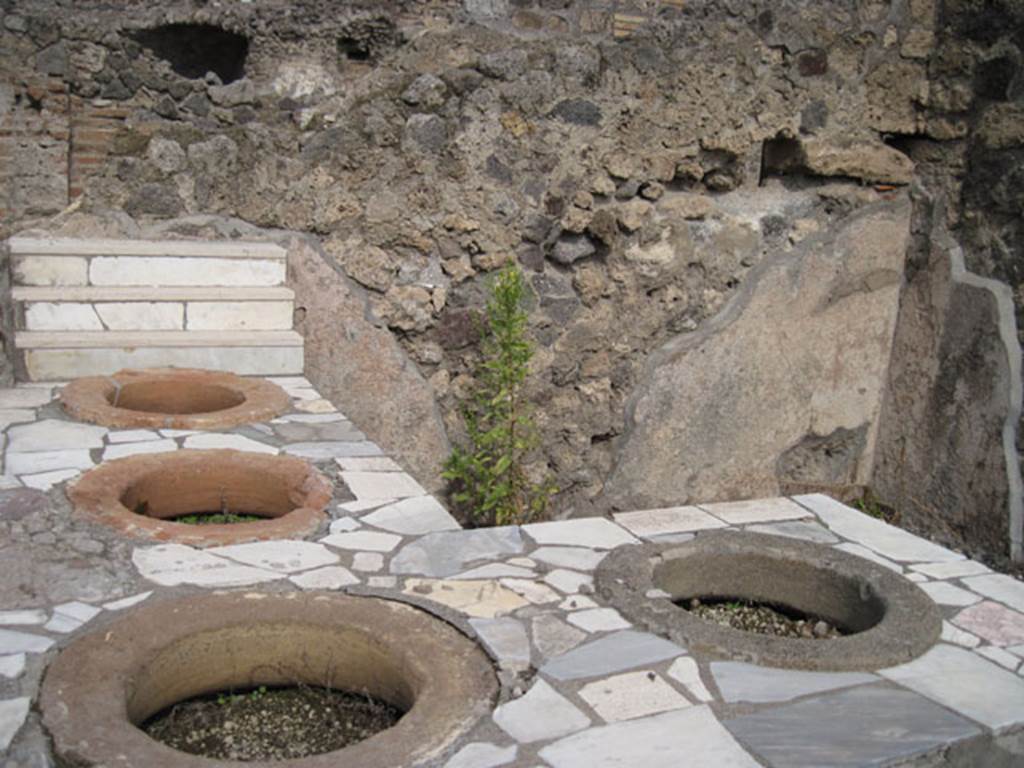 I.3.2 Pompeii. September 2010. Looking towards the north wall. Photo courtesy of Drew Baker.
According to Boyce – 
In the north wall is an arched niche (its condition too ruinous for measurement), its walls coated with white stucco.
See Boyce G. K., 1937. Corpus of the Lararia of Pompeii. Rome: MAAR 14. (p.23, no.18).