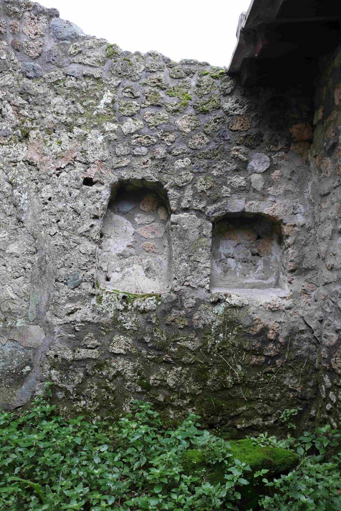 I.10.1 Pompeii. December 2018. 
Two of the niches in the south wall. Photo courtesy of Aude Durand.