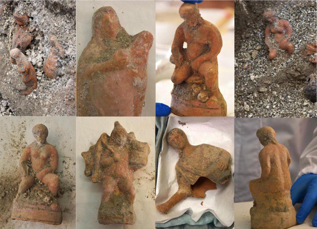 V.6.13 Pompeii. 
 Amb 42, collage of votive statuettes. 
Photograph © Parco Archeologico di Pompei.