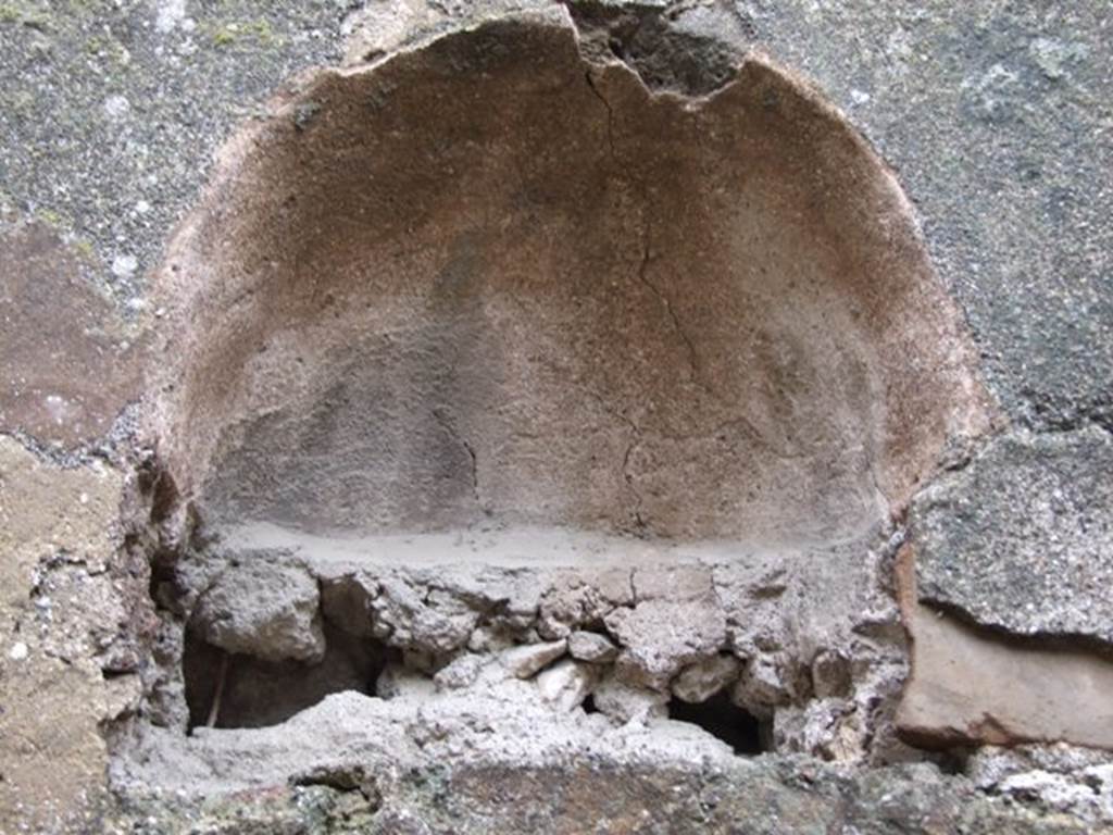 VI.11.9 Pompeii. March 2009. Room 13, west wall of kitchen with arched niche.