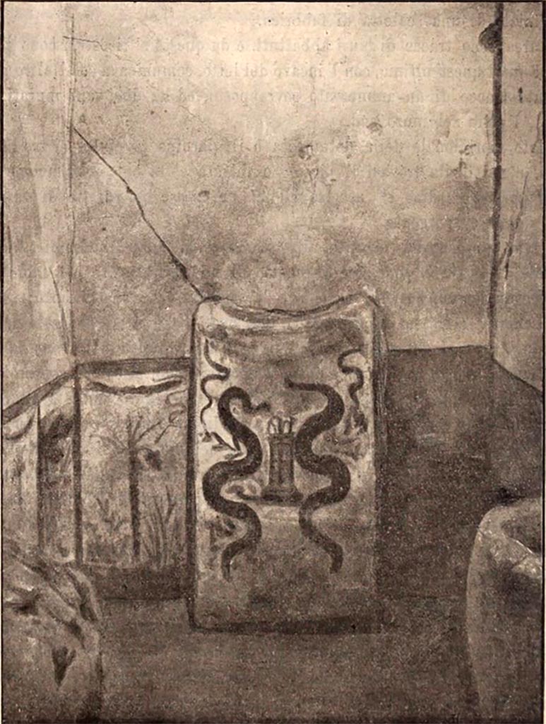VI.15.18 Pompeii.1897. Sacellum, with altar.
See Notizie degli Scavi di Antichità, 1897, p.464, fig. 3.