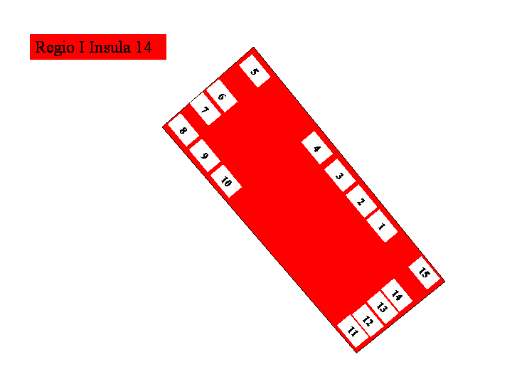 Pompeii Regio I(1) Insula 14 Plan of entrances 1 to 15 Pompeii Regio I(1) Insula 14 Plan of entrances 1 to 15