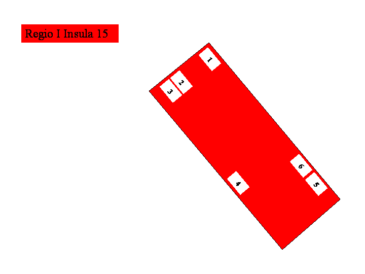 Pompeii Regio I(1) Insula 15 Plan of entrances 1 to 6  Pompeii Regio I(1) Insula 15 Plan of entrances 1 to 6