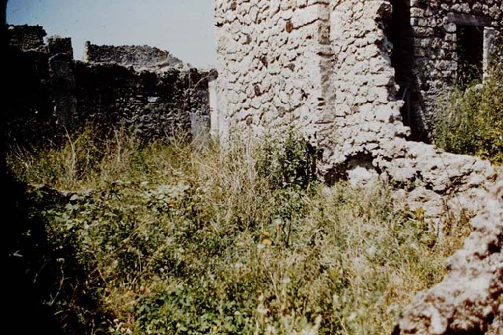 PL.8B. Pompeii. 1961.  Photo by Stanley A. Jashemski.
Source: The Wilhelmina and Stanley A. Jashemski archive in the University of Maryland Library, Special Collections (See collection page) and made available under the Creative Commons Attribution-Non Commercial License v.4. See Licence and use details.
J61f0264  
(Possibly in Reg. I, perhaps I.8, I,11, I.12 or I.13; the next Jashemski photo following it was from I.13.4, and then I.13.1).