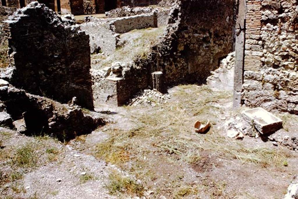 I.2.3 Pompeii. 1966. Looking north-west across garden area. Photo by Stanley A. Jashemski.
Source: The Wilhelmina and Stanley A. Jashemski archive in the University of Maryland Library, Special Collections (See collection page) and made available under the Creative Commons Attribution-Non Commercial License v.4. See Licence and use details.
J66f0210