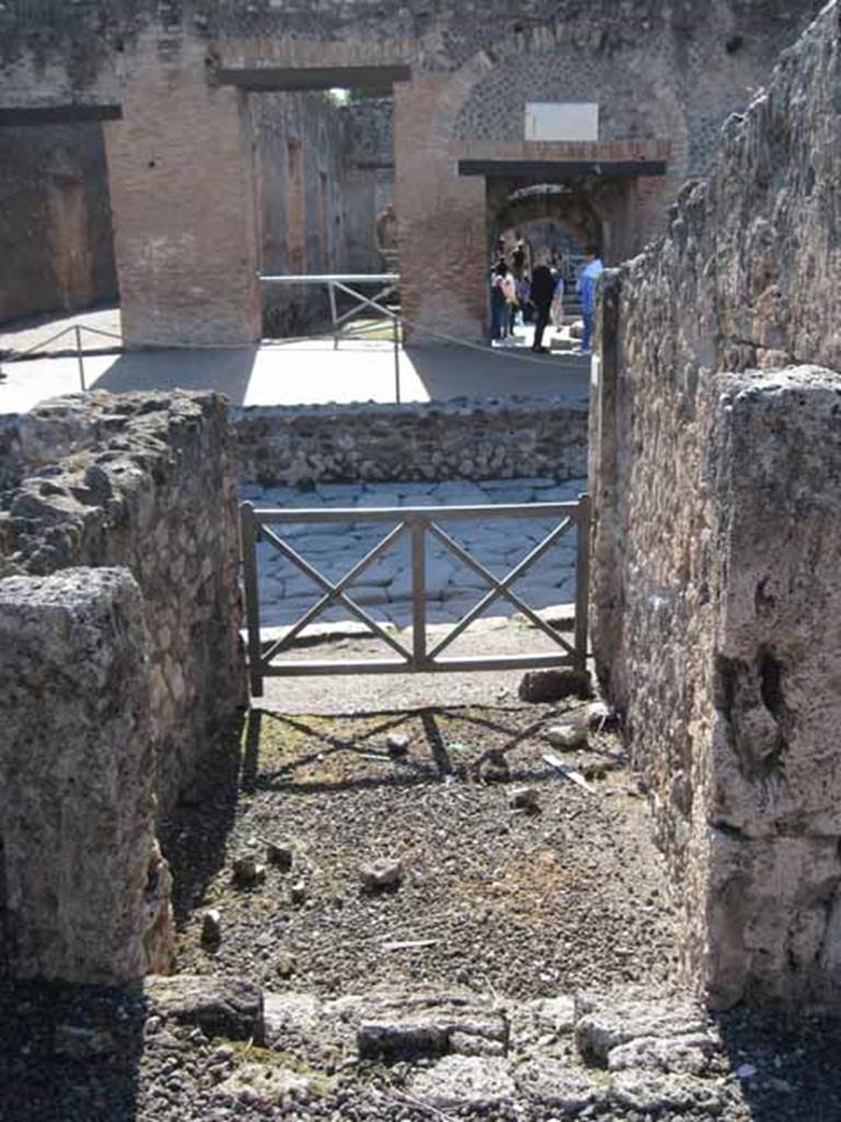 I.2.9 Pompeii. September 2010. Looking west from top of stairs towards doorway and Via Stabiana. Photo courtesy of Drew Baker.