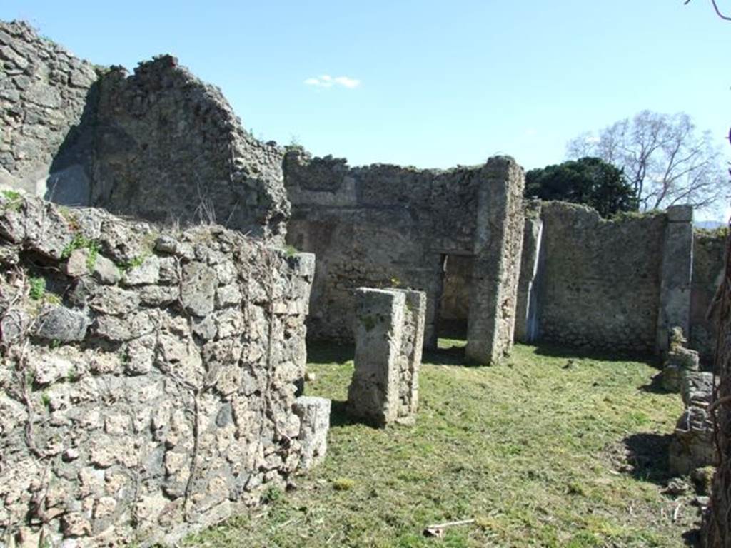 I.2.16 Pompeii.  March 2009. Room 1.  Looking south along East Portico, with doorways to Rooms 3, 4 and 5.