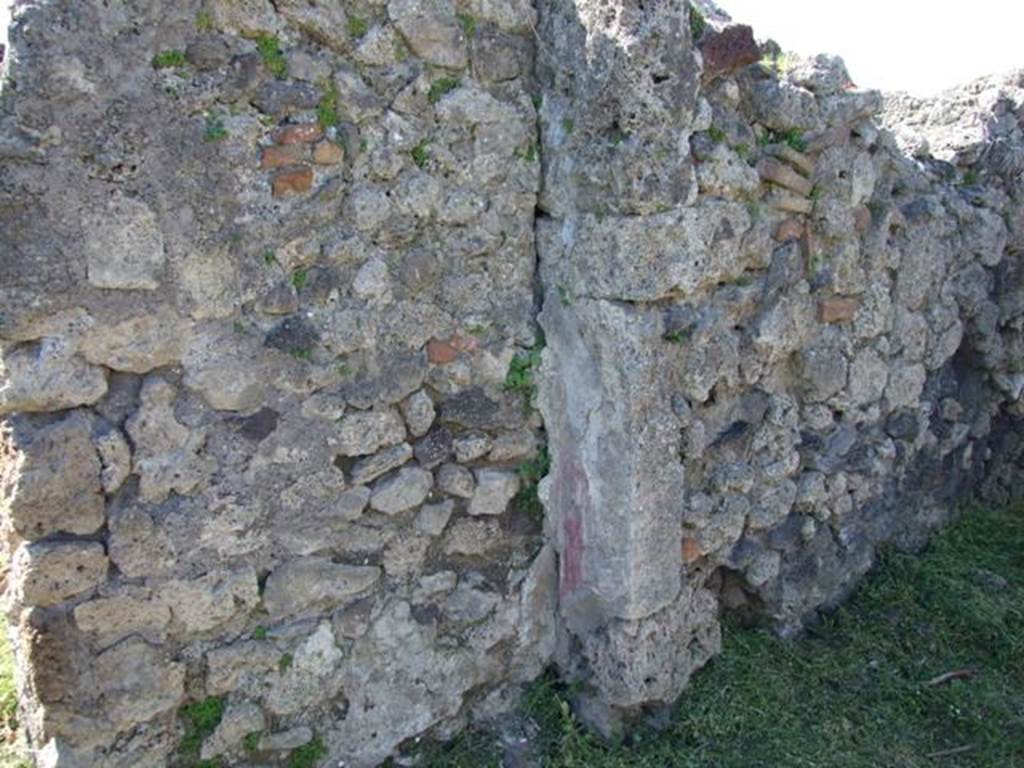 I.2.17 Pompeii. March 2009. Room 10, west wall of triclinium, in north-west corner.