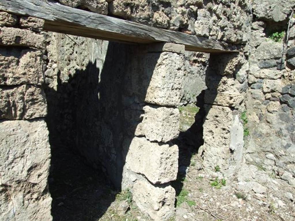 I.2.17 Pompeii. March 2009. North-east corner of atrium.  Two doorways, room 2 – small room, and  room 3- corridor to cupboard & kitchen room with stairs to upper floor.
