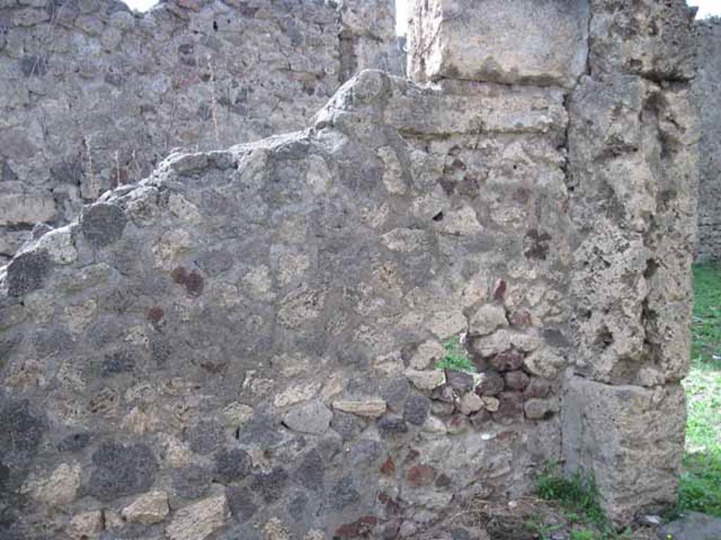 I.2.27 Pompeii. September 2010. West wall, and north-west corner. Photo courtesy of Drew Baker.