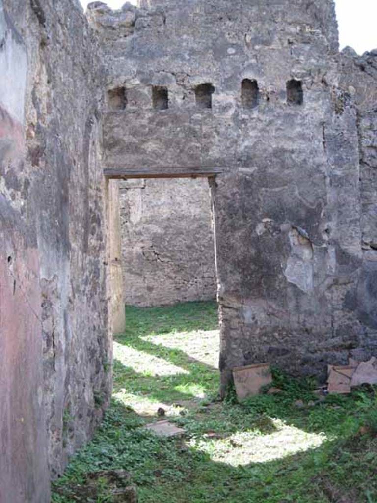 I.2.28 Pompeii. September 2010. Looking west through doorway to atrium, from corridor in east wall. Photo courtesy of Drew Baker.