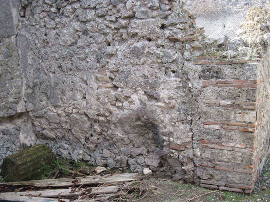 I.3.1 Pompeii. September 2010. West wall of rear room, with entrance doorway on right. 
Photo courtesy of Drew Baker.