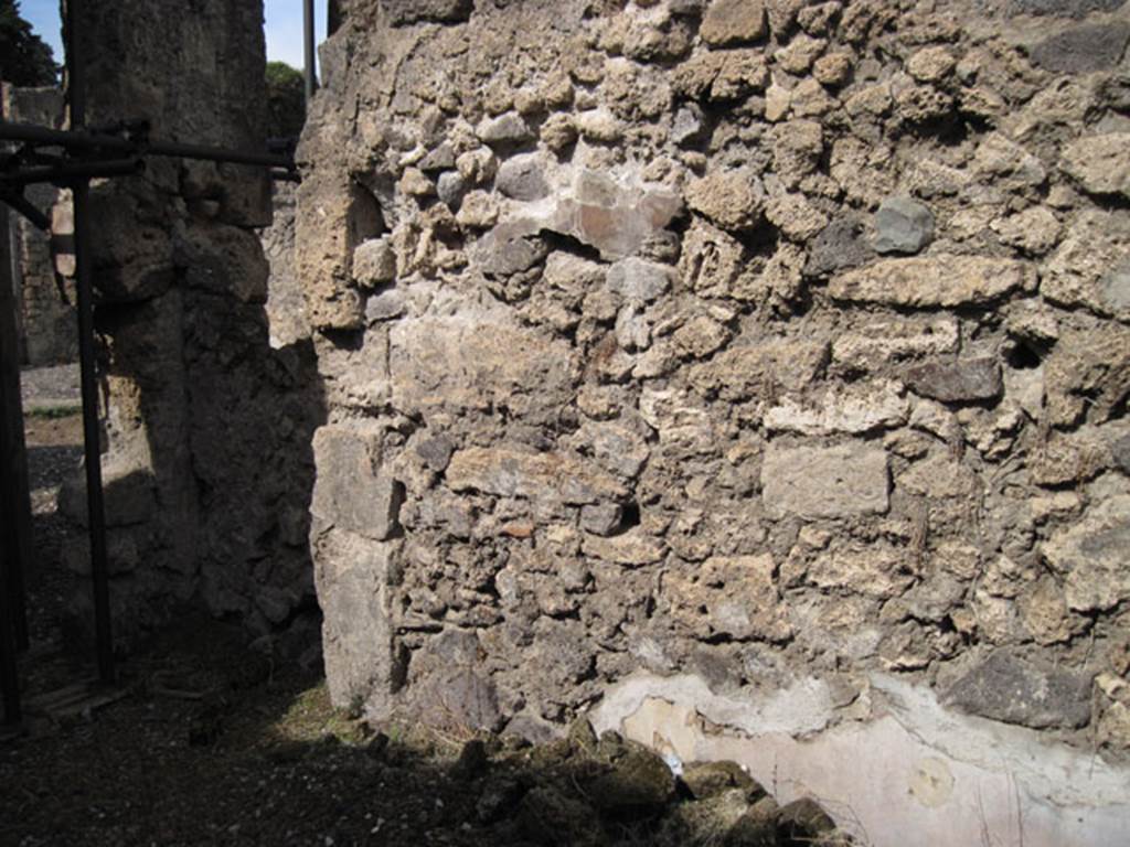 I.3.3 Pompeii. September 2010. North wall of second triclinium, looking towards the north-west corner. Photo courtesy of Drew Baker.