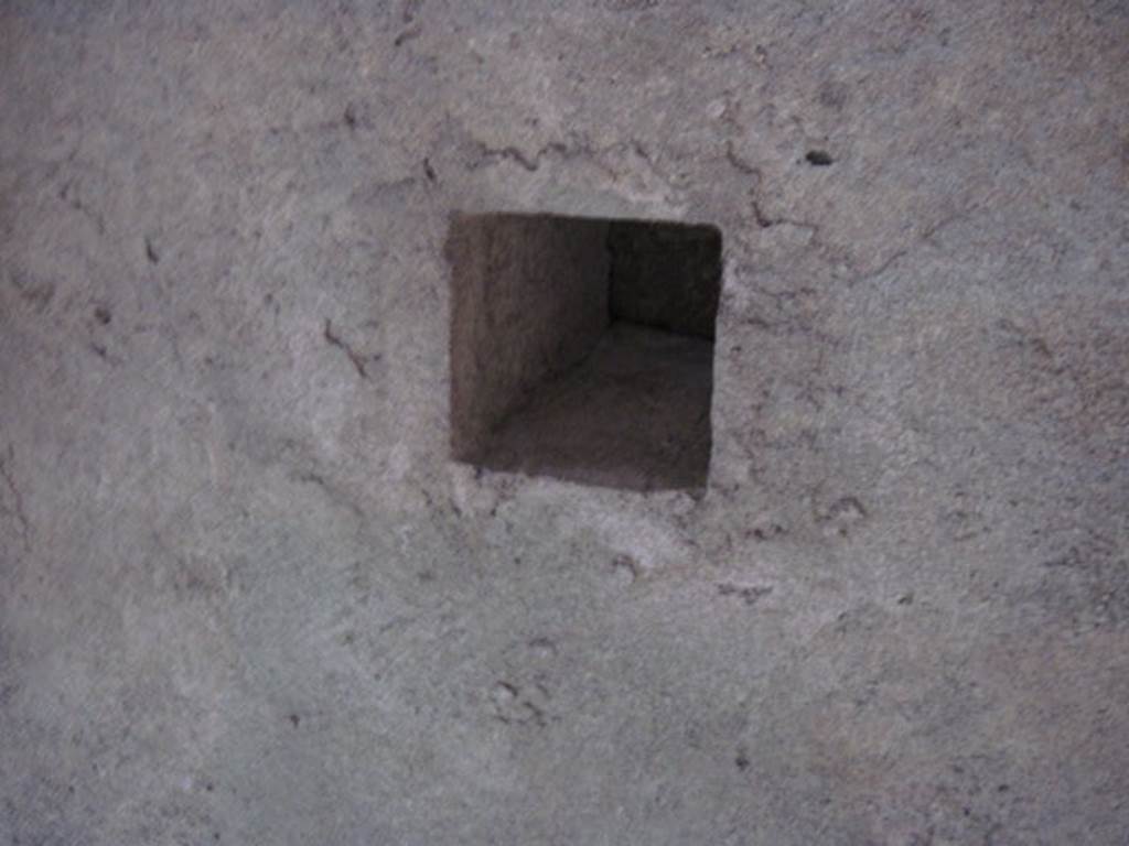 I.3.3 Pompeii. September 2010. Subterranean Level, detail of hole in vaulted ceiling. Photo courtesy of Drew Baker.