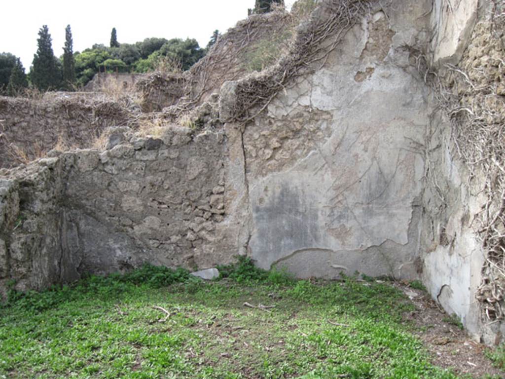 I.3.3 Pompeii. September 2010. Upper peristyle area, west wall of oecus on north side of peristyle.  Photo courtesy of Drew Baker.