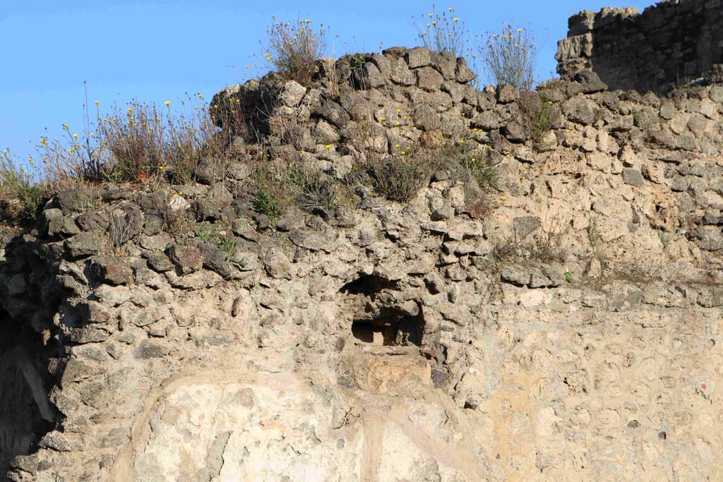 I.3.6 Pompeii. December 2018. Looking towards north wall, with remains of niche. Photo courtesy of Aude Durand.