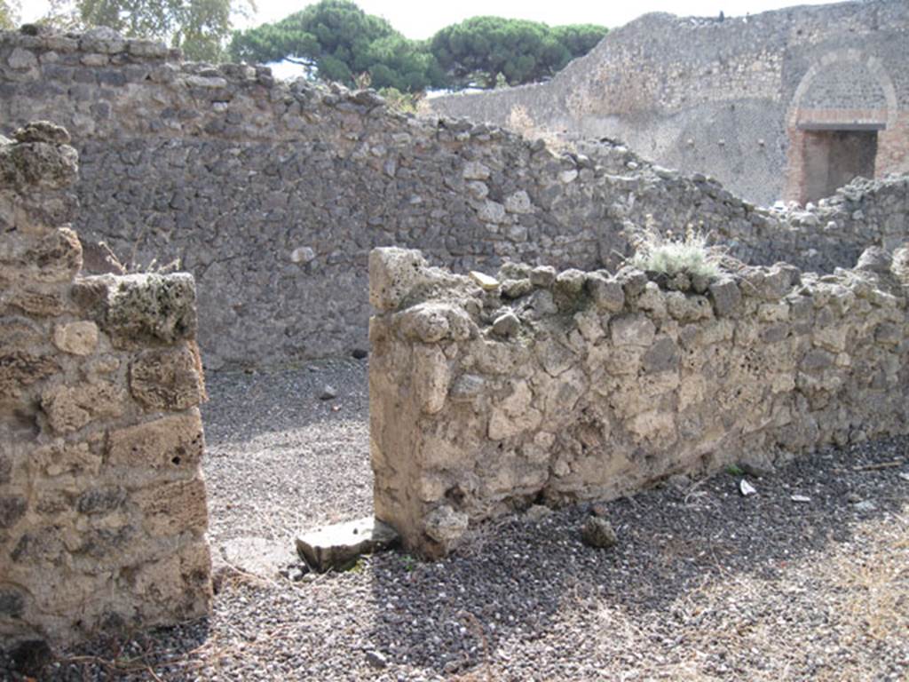 I.3.6 Pompeii. September 2010. Looking towards south wall (and rear doorway into adjoining I.3.5). Photo courtesy of Drew Baker.