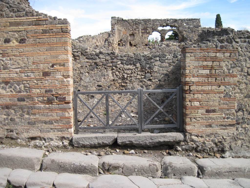 I.3.7 Pompeii. September 2010. Looking east towards entrance doorway from across via Stabiana. Photo courtesy of Drew Baker.