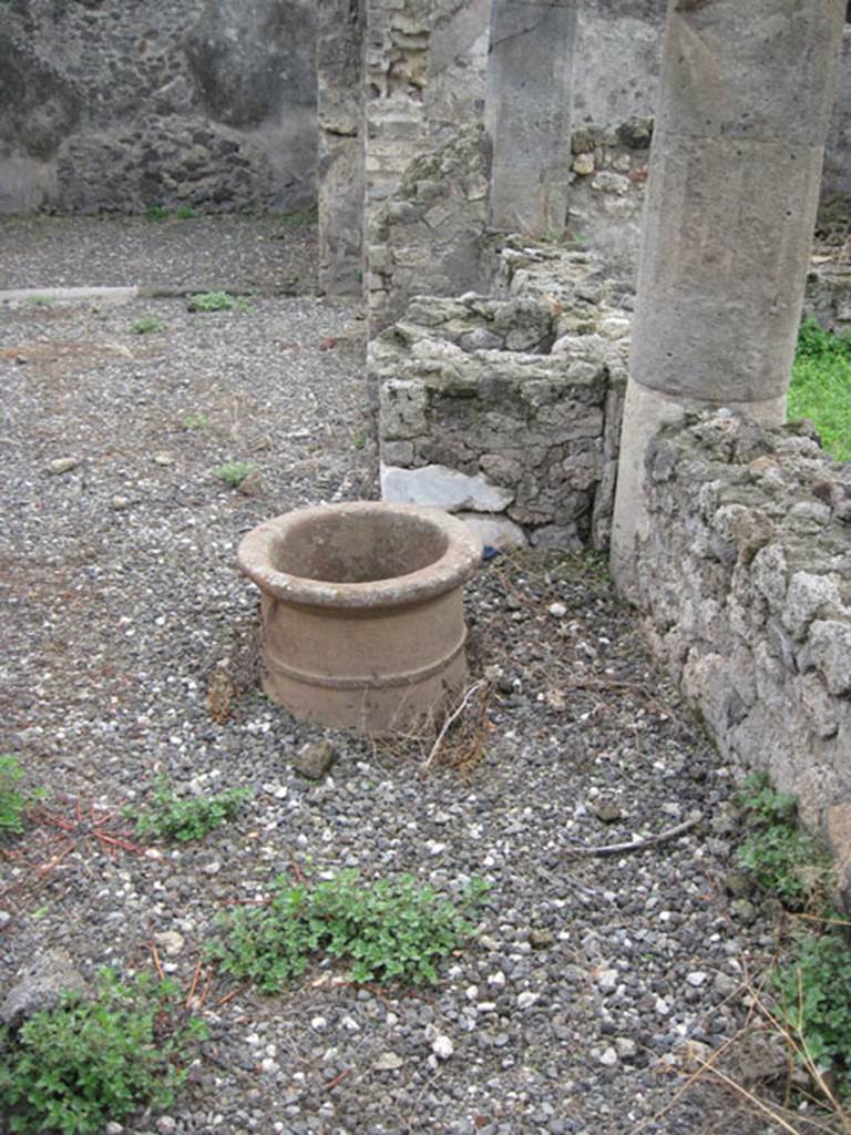 I.3.8b Pompeii. September 2010. Looking south to features near west garden wall of east portico. Photo courtesy of Drew Baker.