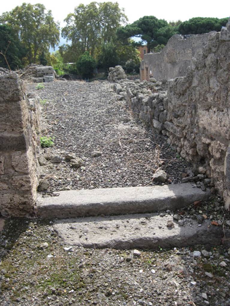 I.3.8a Pompeii. September 2010. Looking south towards entrance doorway with steps to I.3.8a. Photo courtesy of Drew Baker.