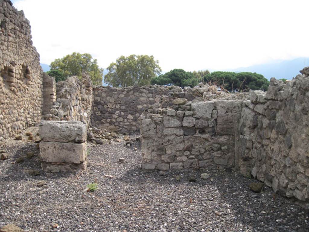 I.3.13 Pompeii. September 2010. Looking south from entrance doorway towards two rear rooms in south-west corner. Photo courtesy of Drew Baker.