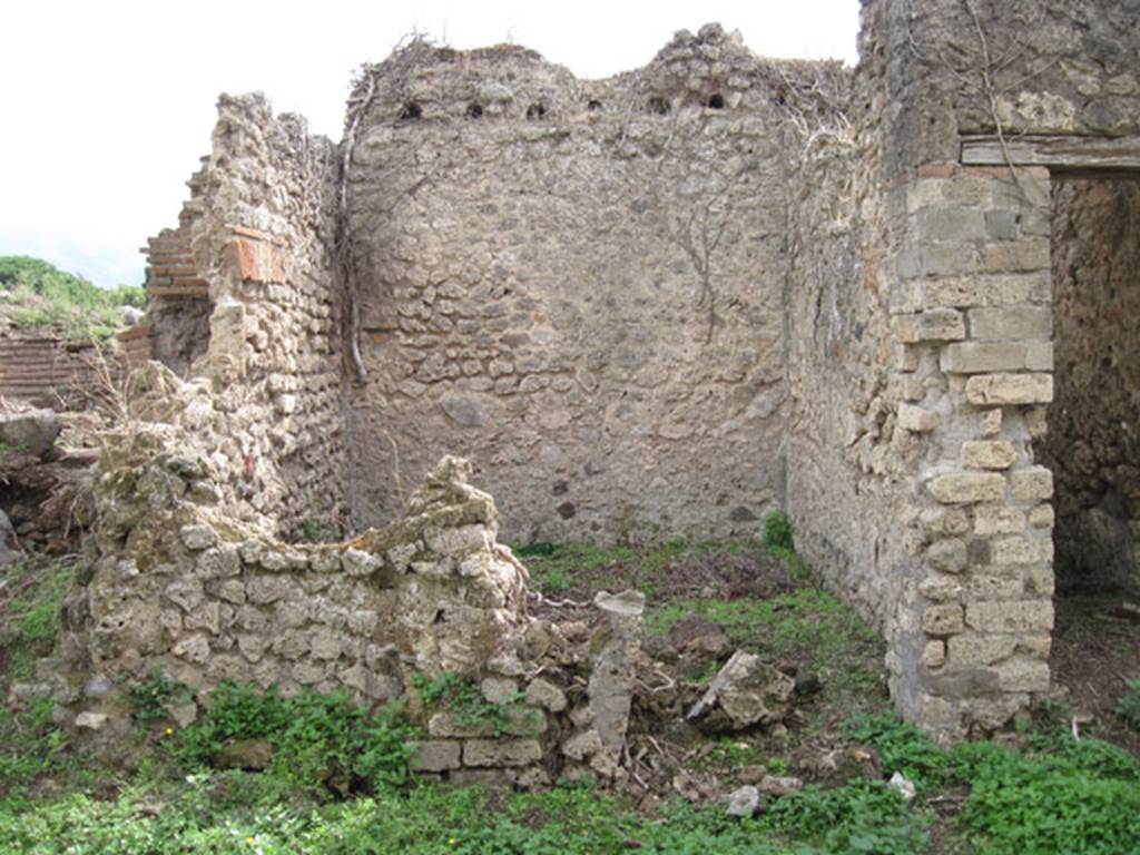 I.3.27 Pompeii. September 2010. Looking south towards doorway in bakery room, leading to small room on west side of the oven. Photo courtesy of Drew Baker.