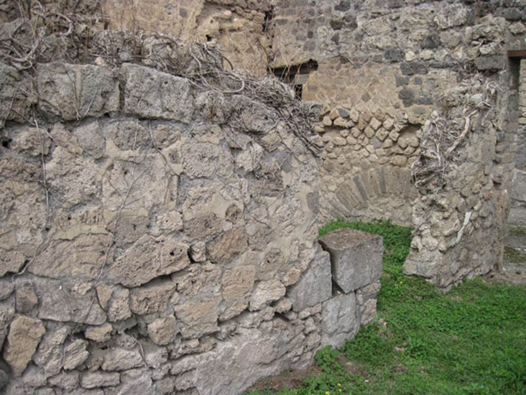 I.3.29 Pompeii. September 2010. Looking east towards north wall of fauces and north-east corner.  Photo courtesy of Drew Baker.