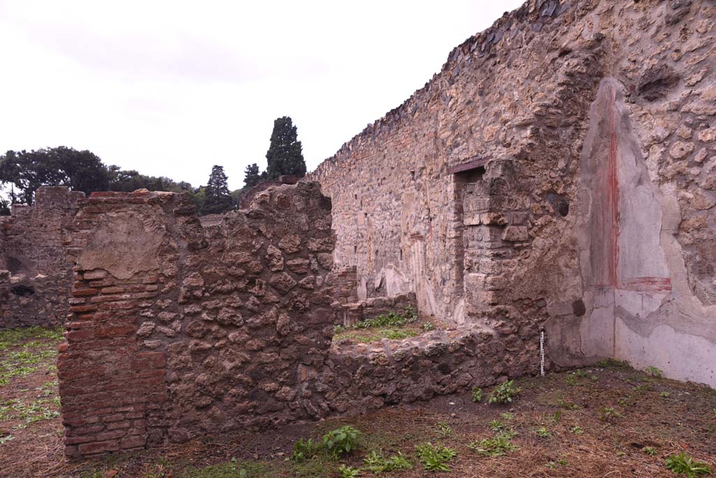 I.4.2 Pompeii. October 2019. West wall of windowed triclinium overlooking garden area.
Foto Tobias Busen, ERC Grant 681269 DÉCOR.