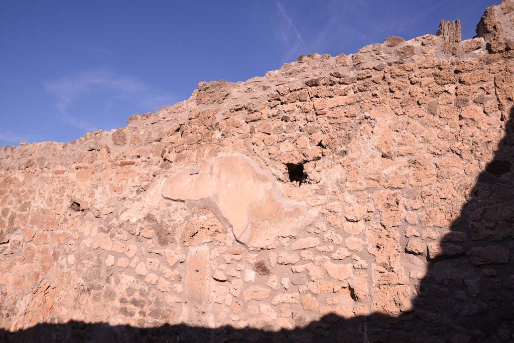 I.4.7 Pompeii. October 2019. Detail from north wall of triclinium, in centre.
Foto Tobias Busen, ERC Grant 681269 DÉCOR.