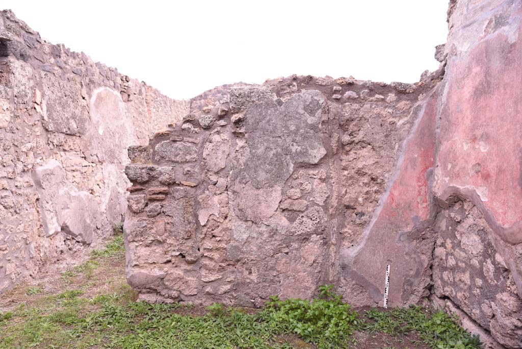 I.4.9 Pompeii. October 2019. Triclinium/oecus m, south wall on west side of doorway.
Foto Tobias Busen, ERC Grant 681269 DÉCOR.
