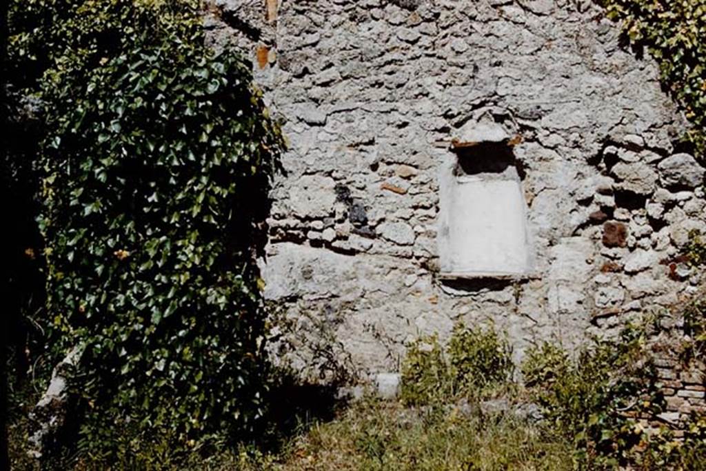 I.4.9 Pompeii. 1959. Niche in east wall of garden area. Photo by Stanley A. Jashemski.
Source: The Wilhelmina and Stanley A. Jashemski archive in the University of Maryland Library, Special Collections (See collection page) and made available under the Creative Commons Attribution-Non Commercial License v.4. See Licence and use details.
J59f0315