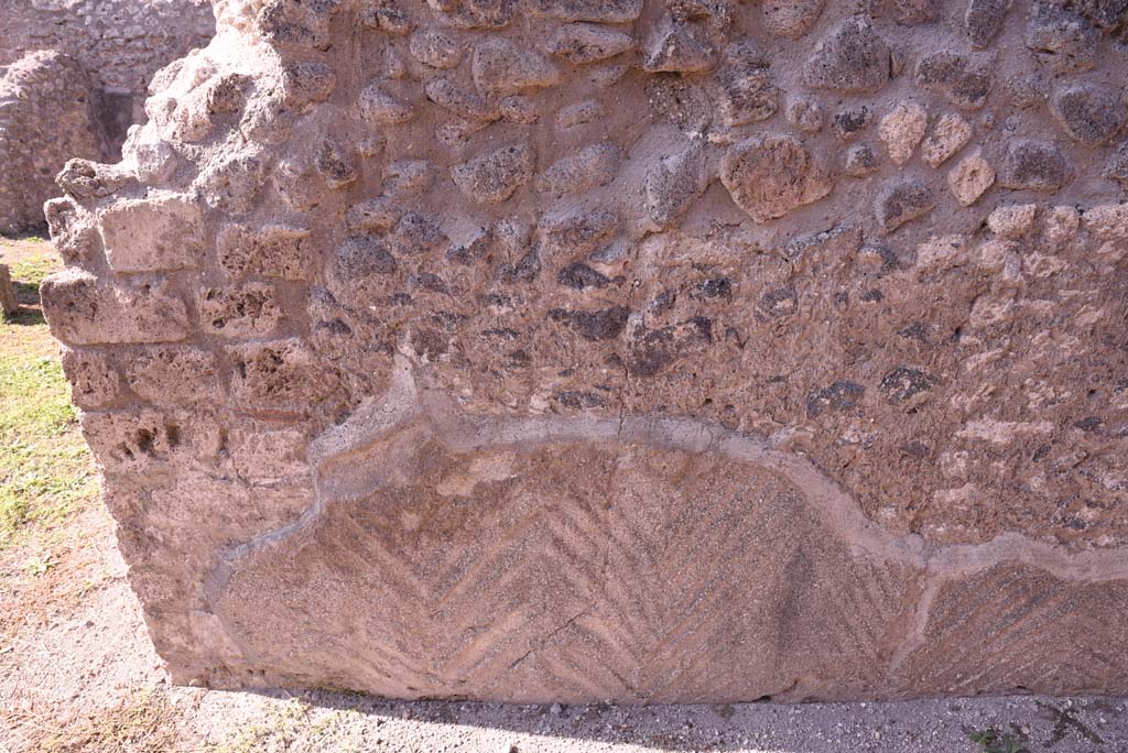 I.4.22 Pompeii. October 2019. Detail from south end of west wall of entrance corridor.
Foto Tobias Busen, ERC Grant 681269 DÉCOR.