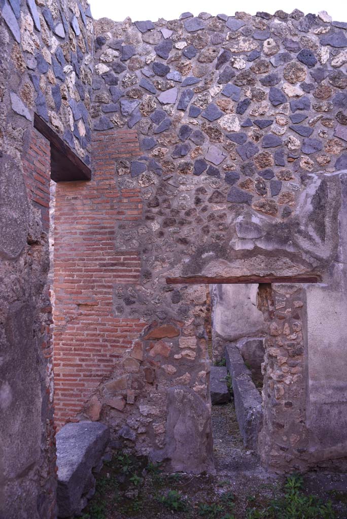 I.4.25 Pompeii. October 2019. 
Room 50, south wall in south-east corner with outline of stairs to upper floor.
Foto Tobias Busen, ERC Grant 681269 DÉCOR