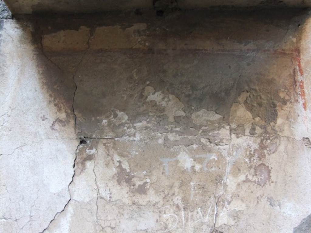 I.4.25 Pompeii. December 2007. 
Room 50, north wall with remains of painted central painting in panel.