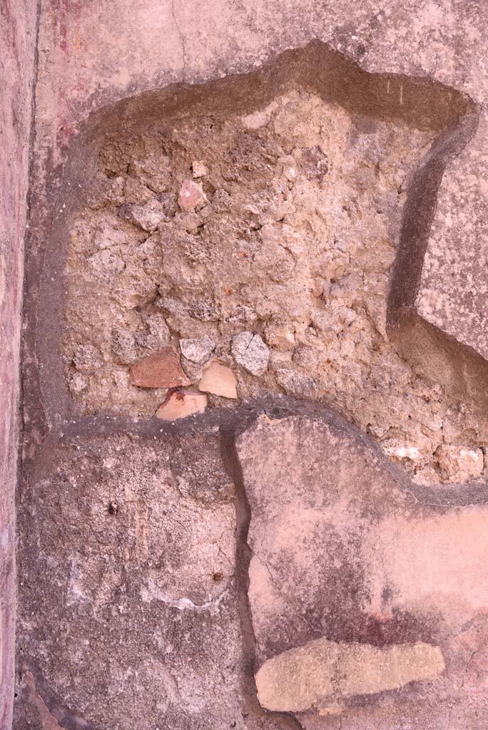 I.4.25 Pompeii. September 2020.  Room 35, detail from south wall in south-east corner.
Foto Tobias Busen, ERC Grant 681269 DÉCOR.
