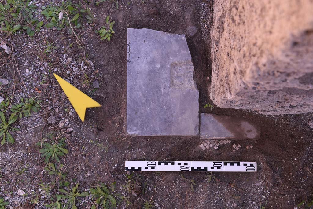 I.4.25 Pompeii. October 2019. Room 37, detail from doorway threshold on south side of doorway.
Foto Tobias Busen, ERC Grant 681269 DÉCOR.