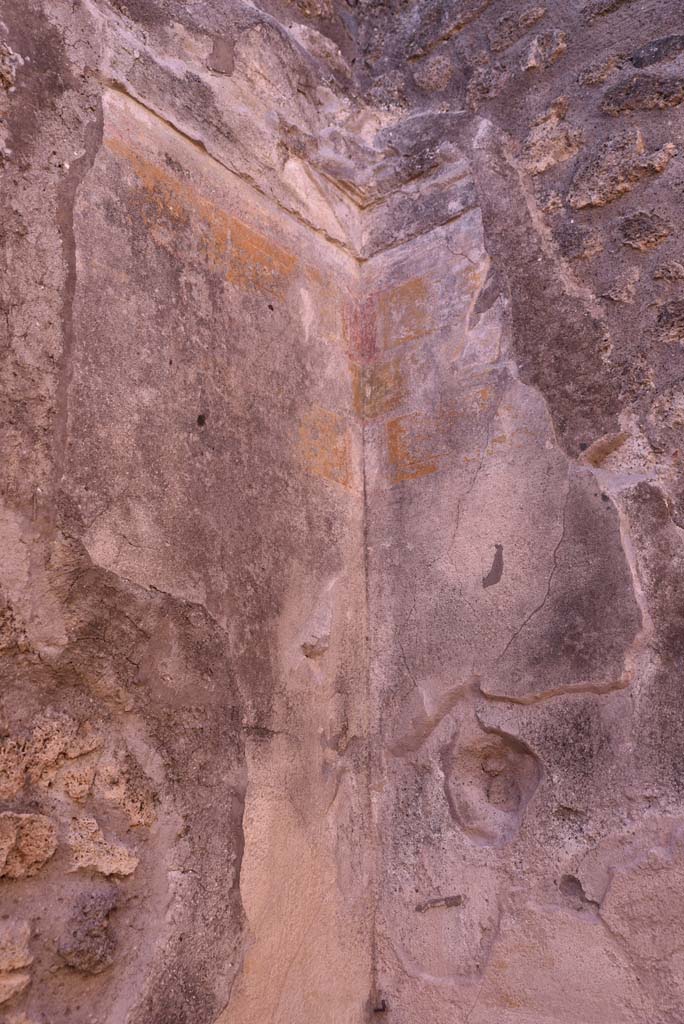 I.4.25 Pompeii. October 2019.   
Room 36, detail of upper south-west corner.
Foto Tobias Busen, ERC Grant 681269 DÉCOR.