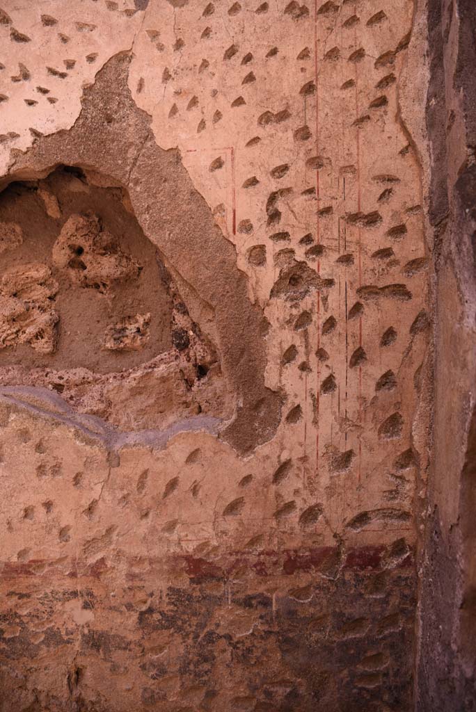 I.4.25 Pompeii. October 2019. Room 44, detail from west end of south wall of cubiculum,
Foto Tobias Busen, ERC Grant 681269 DÉCOR.