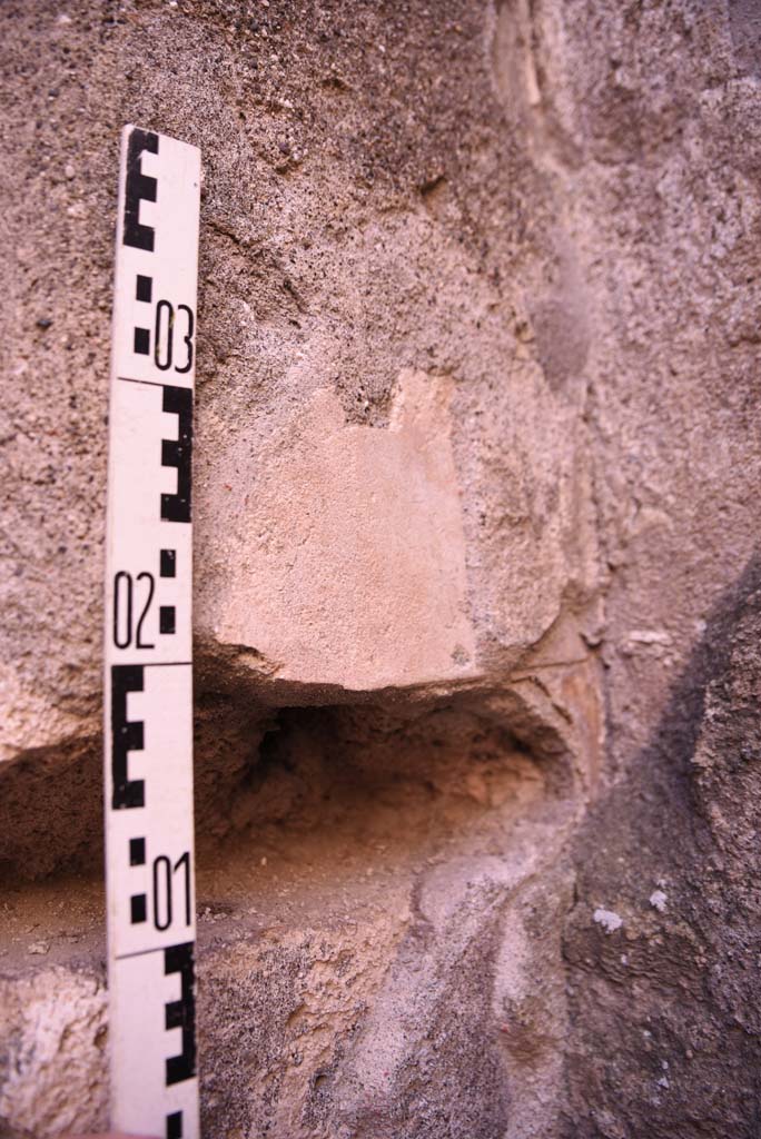 I.4.26 Pompeii. October 2019. Detail of south wall in south-west corner.
Foto Tobias Busen, ERC Grant 681269 DÉCOR.