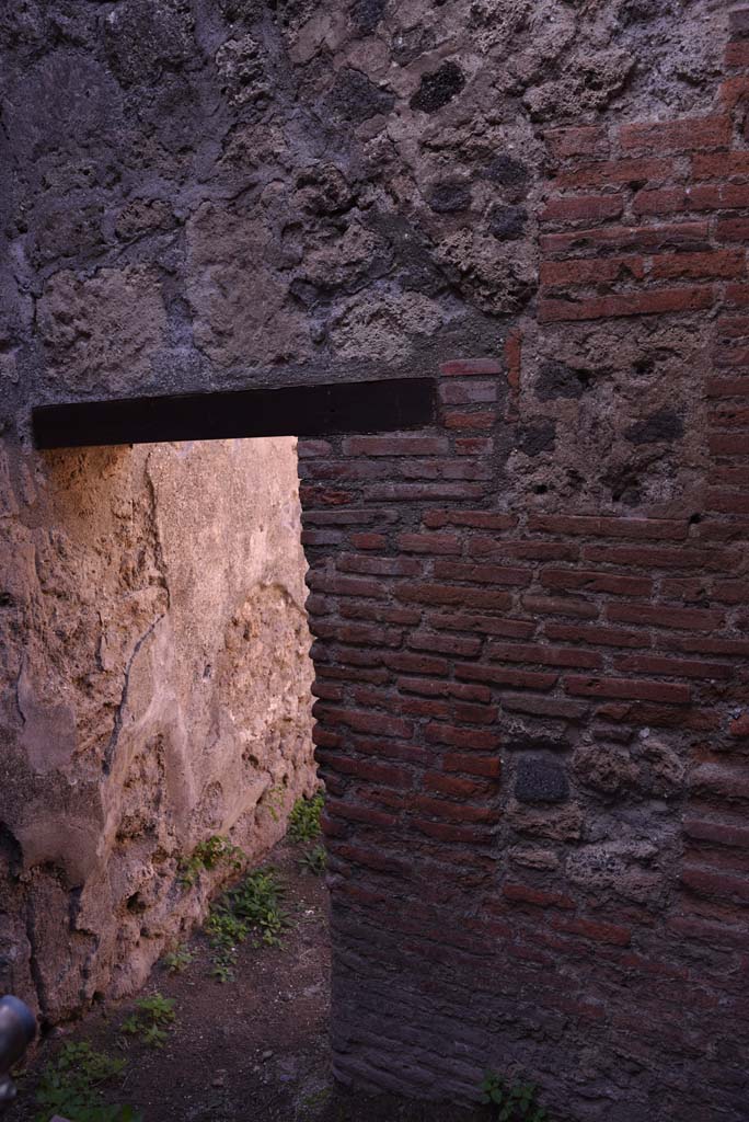 I.4.28 Pompeii. October 2019. Room 65, detail from north wall on east side of doorway.
Foto Tobias Busen, ERC Grant 681269 DÉCOR.