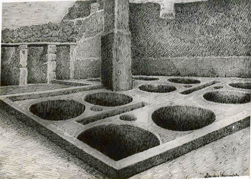 10502-warscher-codex-123-2-640.jpg
I.5.2 Pompeii. According to Warscher, this is “disegno del pittore Svirjdinsky”. Looking towards north end of industrial area. See Warscher T., 1936. Codex Topographicus Pompeianus: Regio I.1, I.5. Rome: DAIR, whose copyright it remains. (no.29)