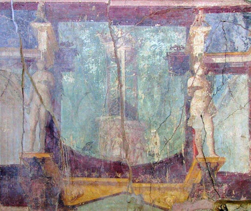 .6.2 Pompeii. Detail from upper centre of north wall of frigidarium.  Photo courtesy of Davide Peluso.