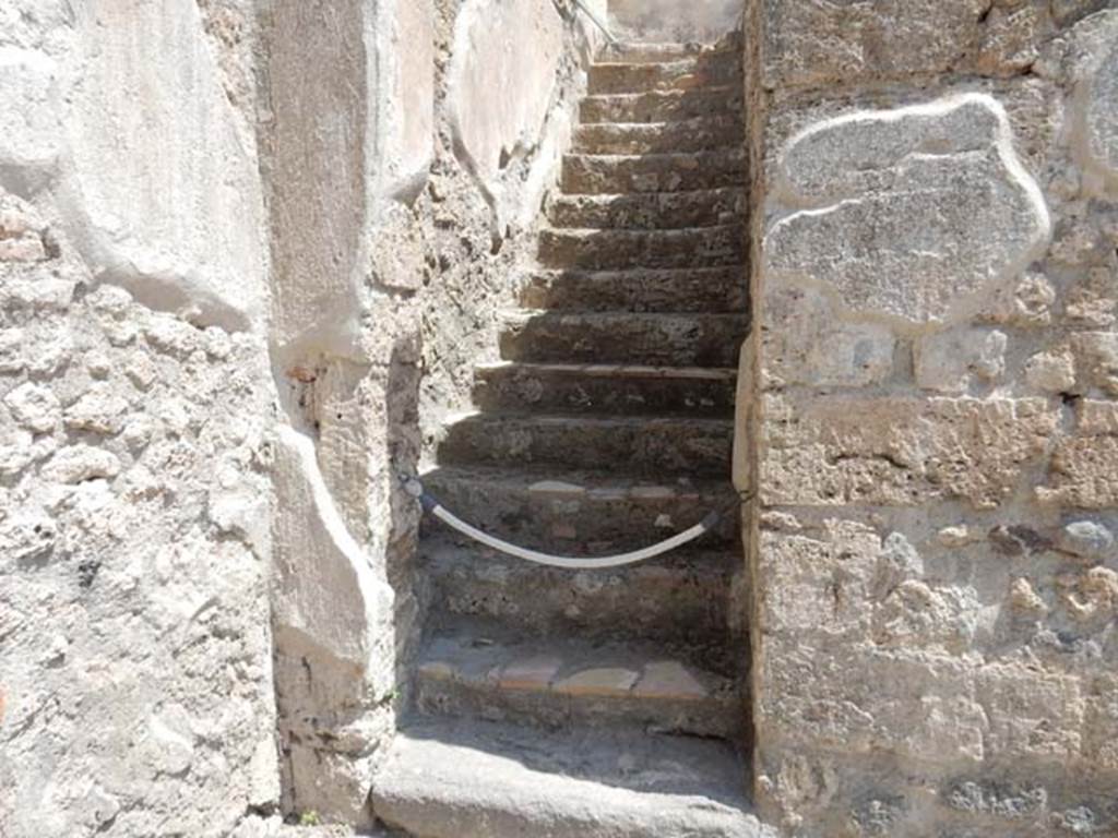 I.6.2 Pompeii. May 2017. Stairs to upper floor, on east side of atrium.   Photo courtesy of Buzz Ferebee.