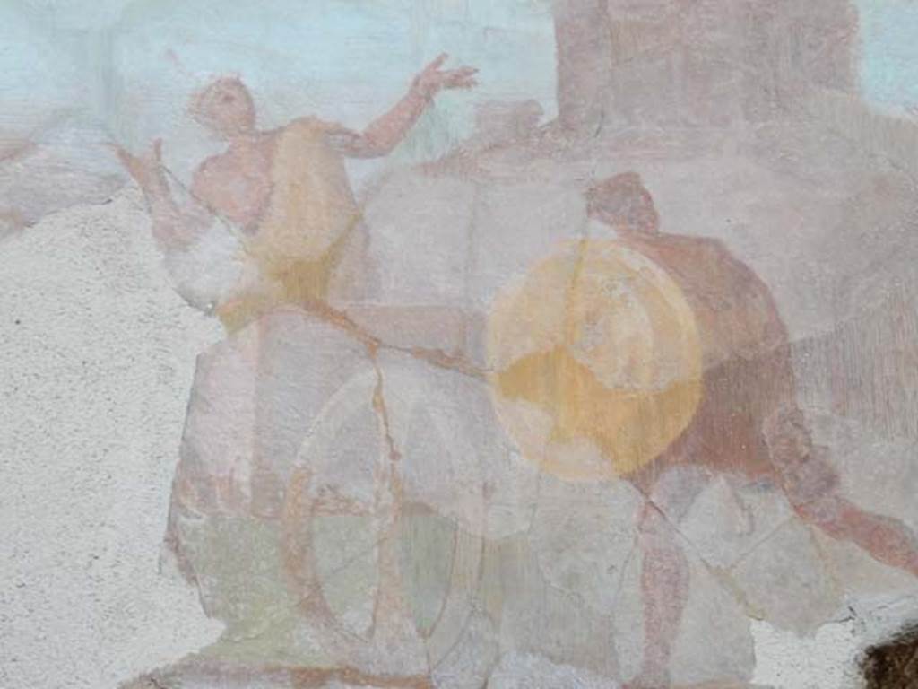 I.6.2 Pompeii. May 2016. Detail of wall painting from west wall, known as “the pestilence scene”. Photo courtesy of Buzz Ferebee.