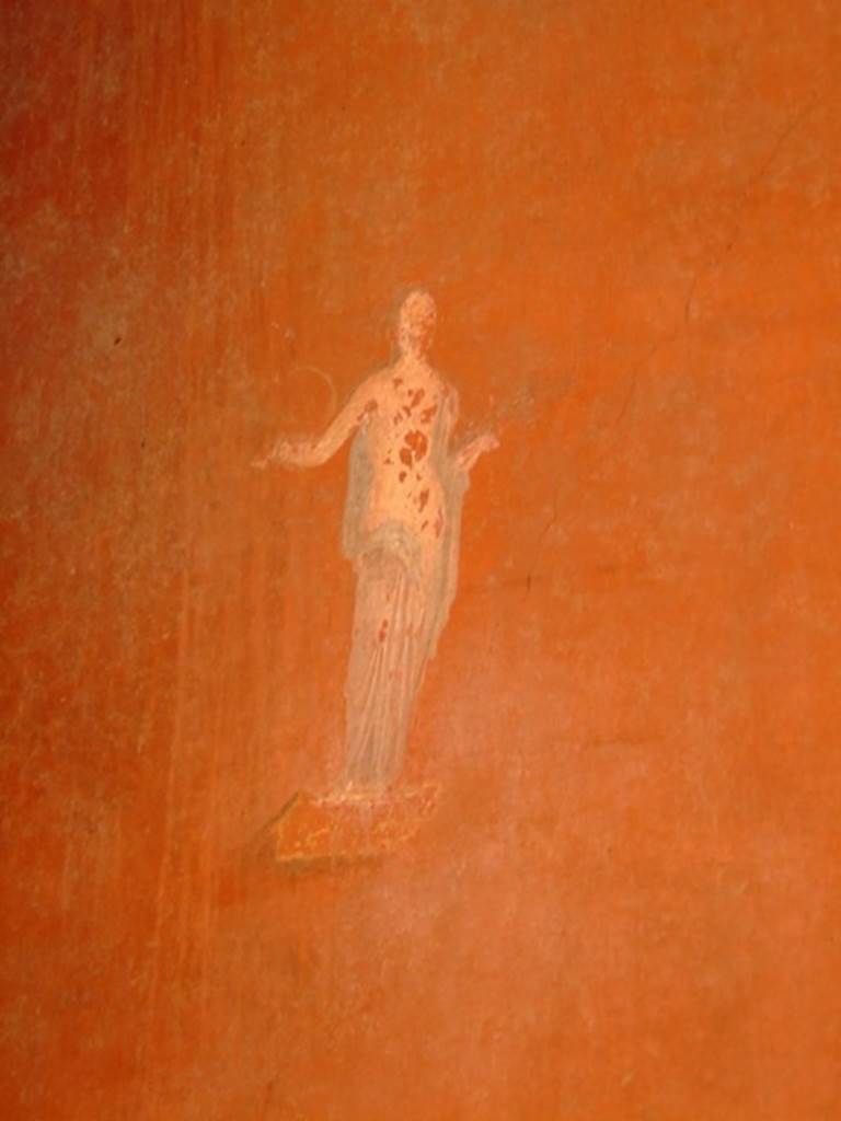 II.6.4 Pompeii.  March 2009. Room 5, Detail of remains of painted figure on south wall, east end.