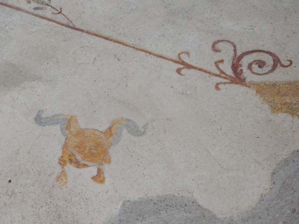 I.6.7 Pompeii. May 2016. Detail from upper area of south end of west wall. Photo courtesy of Buzz Ferebee.