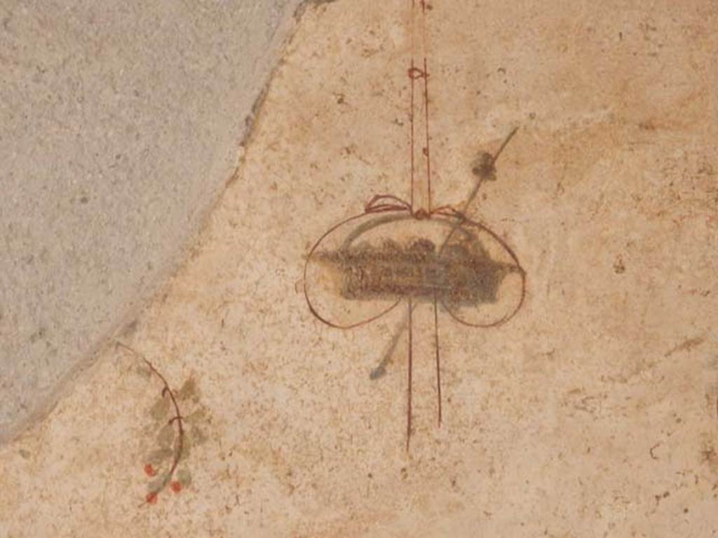I.6.7 Pompeii. May 2016. Detail from upper area of north end of west wall. Photo courtesy of Buzz Ferebee.