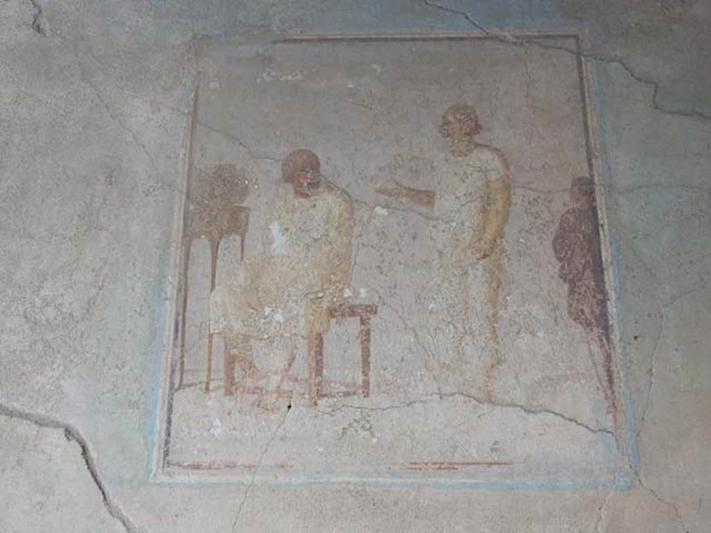 I.6.11 Pompeii. May 2015. Wall painting from north end of west wall. Photo courtesy of Buzz Ferebee.